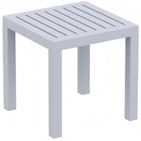 FINEFABRICS Ocean Square Resin Side TableSilver Gray FI214000